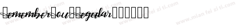 RememberYou Regular字体转换